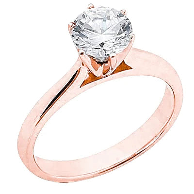 Real Diamond 1.51 Ct. Solitaire Engagement Ring Rose Gold 14K