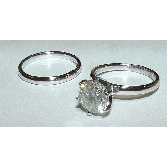 Real Diamond 2 Ct Solitaire Engagement Ring White Gold