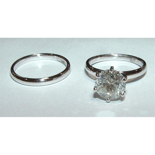 Real Diamond 2 Ct Solitaire Engagement Ring White Gold