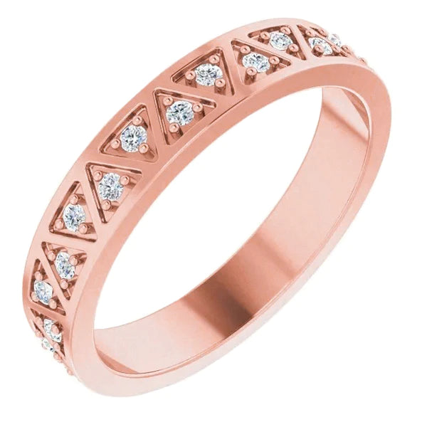 Real Diamond Anniversary Band 0.50 Carats Rose Gold 14K