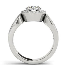 Real Diamond Anniversary Round Engagement Halo Ring 1.35 Carat WG 14K