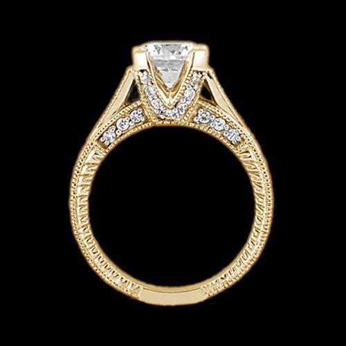 Diamond Antique Style Engagement Ring 1.43 Carats Yellow Gold 14K