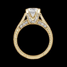 Diamond Antique Style Engagement Ring 1.43 Carats Yellow Gold 14K