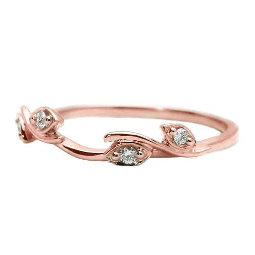 Real Diamond Band 0.20 Carats Rose Gold 14K Fancy Jewelry