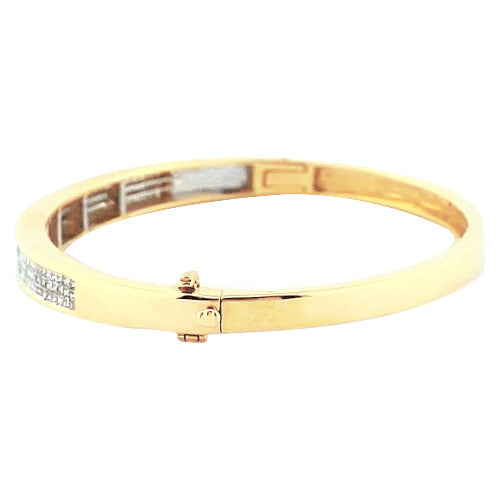 Real Diamond Bangle 3 Carats Yellow Gold 14K