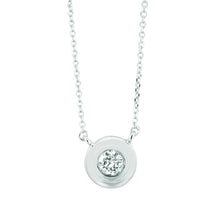 Real Diamond Bezel Necklace Pendant 0.30 Carats 14K White Gold