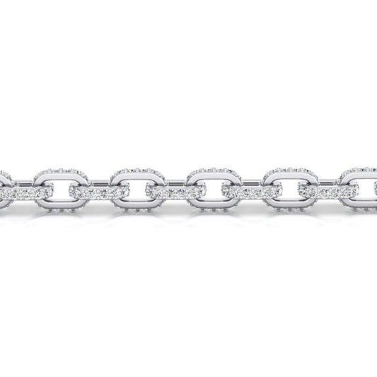 Real Diamond Chain Necklace Hermes Style 6.5 mm 9.25 Carats