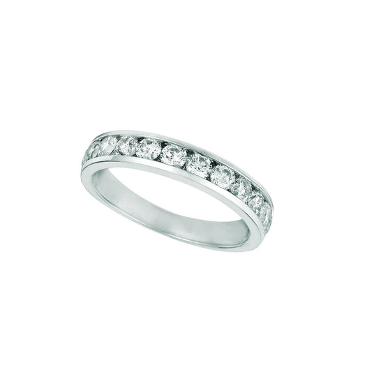 Real Diamond Channel Set Eternity Band 1 Carat 14K White Gold New