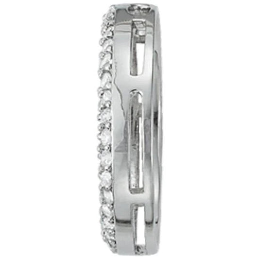 Real Diamond Circle Pendant Necklace Without Chain 2.10 Carat WG 14K