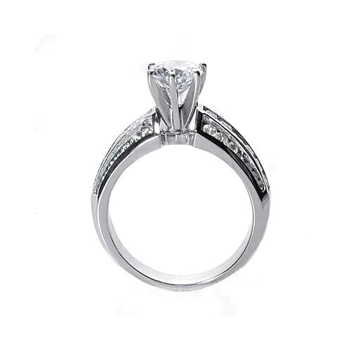 Real Diamond Engagement Fancy Ring 2.01 Carats Accented Jewelry