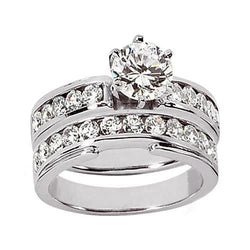 Real Diamond Engagement Fancy Ring Set 2.11 Carats White Gold Jewelry New