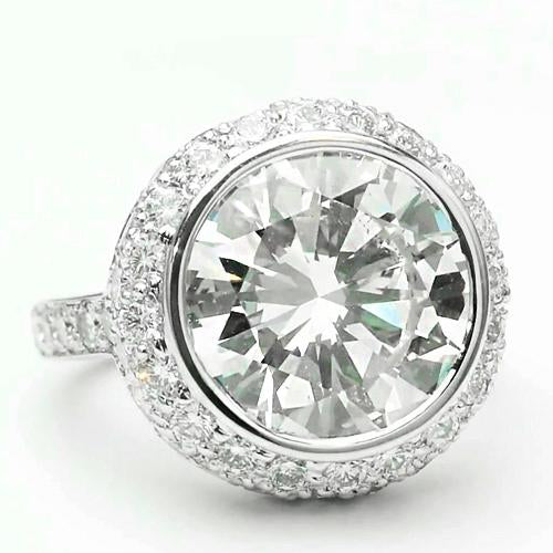 Real Diamond Engagement Halo Ring 3.34 Carats Round Diamonds White Gold 