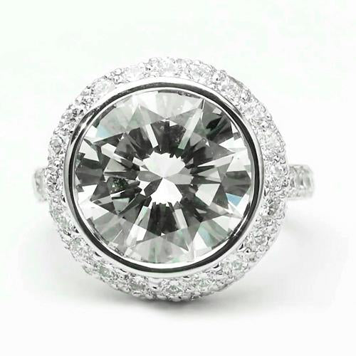 Real Diamond Engagement Halo Ring 3.34 Carats Round Diamonds White Gold 14K Jewelry