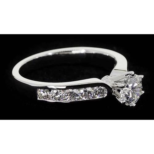 Diamond Engagement Ring 1.50 Carats Channel Setting White Gold 14K