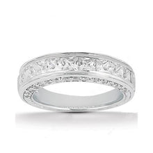 Real Diamond Engagement Ring Princess and Round Cut WG 14K