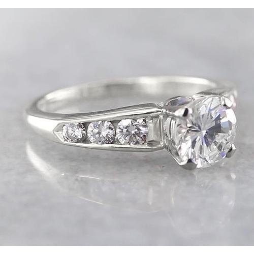 Real Diamond Engagement Ring Accented 1.50 Carats White Gold 14K Jewelry