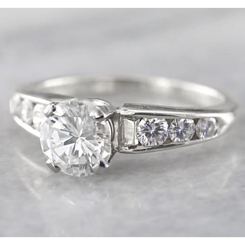 Real Diamond Engagement Ring Accented 1.50 Carats White Gold 14K Jewelry 3