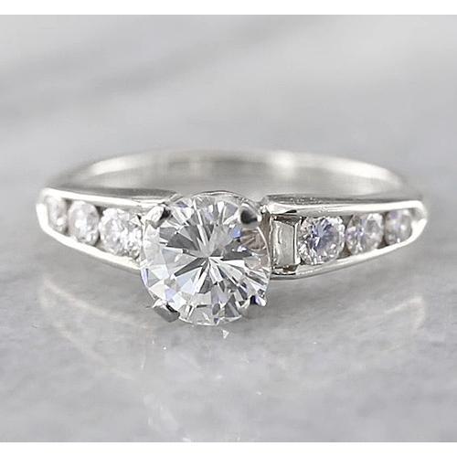 Real Diamond Engagement Ring Accented 1.50 Carats White Gold 14K Jewelry