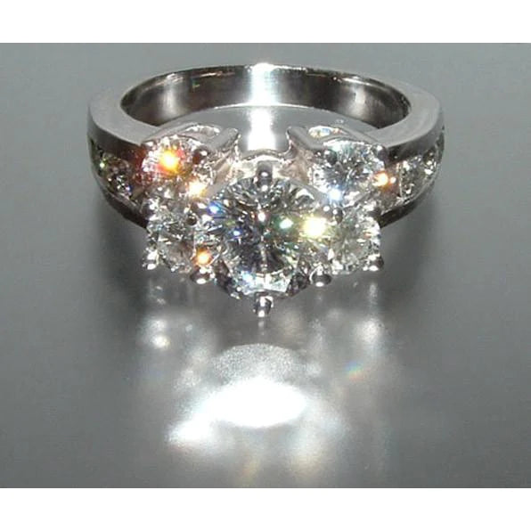 Real Diamond Engagement Ring And Band Set 4.76 Carats White Gold 14K