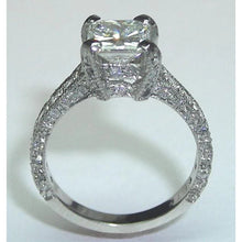 Real Diamond Engagement Ring Antique Style 3.50 Carats White Gold 14K