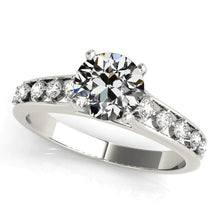 Real Diamond Engagement Ring Round Old Cut Prong Set 3.50 Carats White Gold