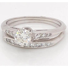 Real Diamond Engagement Ring Set 1.75 Carats Women White Gold Jewelry 14K3