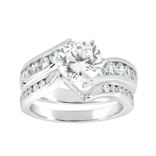 Real Diamond Engagement Ring Set 1.75 Carats