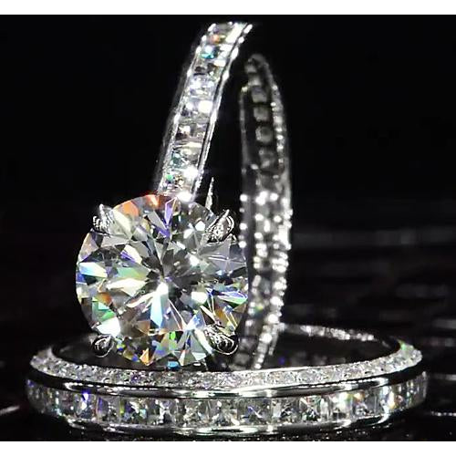 Real Diamond Engagement Ring Set 6 Carats Ladies Jewelry New