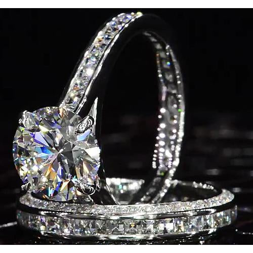 Real Diamond Engagement Ring Set 6 Carats Ladies Jewelry New