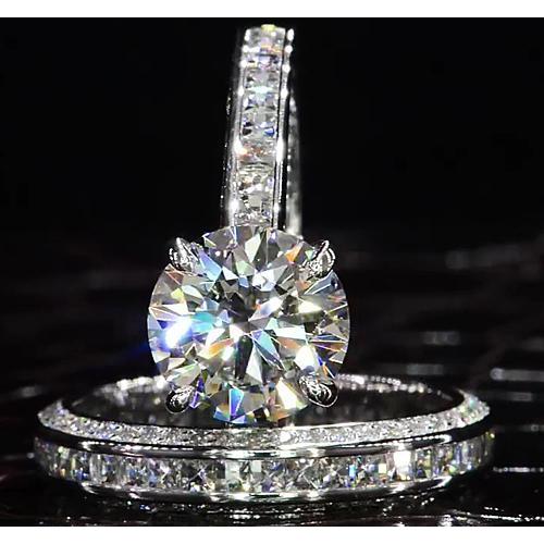 Real Diamond Engagement Ring Set 6 Carats Ladies Jewelry New