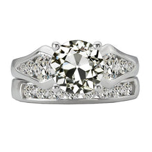 Real Natural Earth Mined Diamond Engagement Ring Set Round Old Miner Channel Set 9 Carats