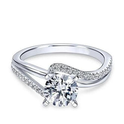 Real Diamond Engagement Ring White Gold Solitaire With Accent 3.50 Ct