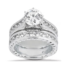 Real Diamond Engagement Ring With Accents Set 4.21 Carats White Gold 14K