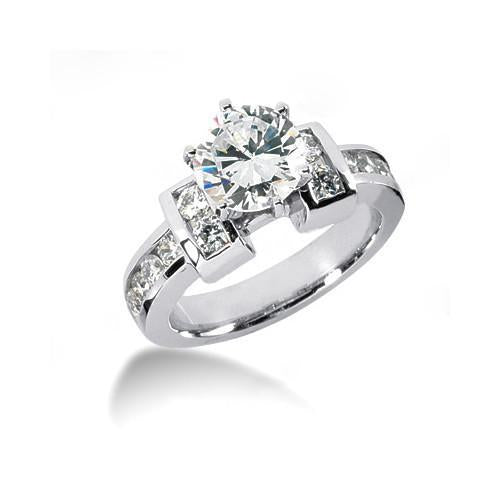 Real Diamond Engagement Set 2.66 Carats White Gold Women Jewelry