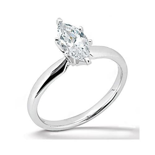 Real Diamond Engagement Solitaire Ring Band Set 1.25 Carat