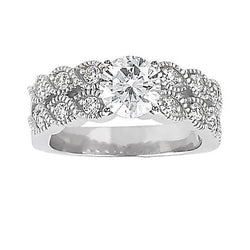 Real Diamond Engagement Vintage Style Ring Band Set 2.81 Carats New