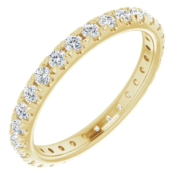 Real Diamond Eternity Band 0.87 Carats Yellow Gold Jewelry