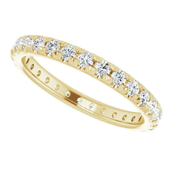 Real Diamond Eternity Band 0.87 Carats Yellow Gold Jewelry