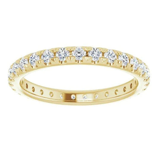 Real Diamond Eternity Band 0.87 Carats Yellow Gold Jewelry