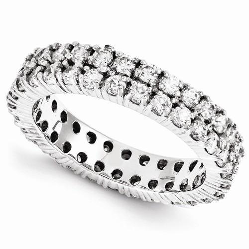 Real Diamond Eternity Band Double Row 2.80 Carats Women Jewelry New