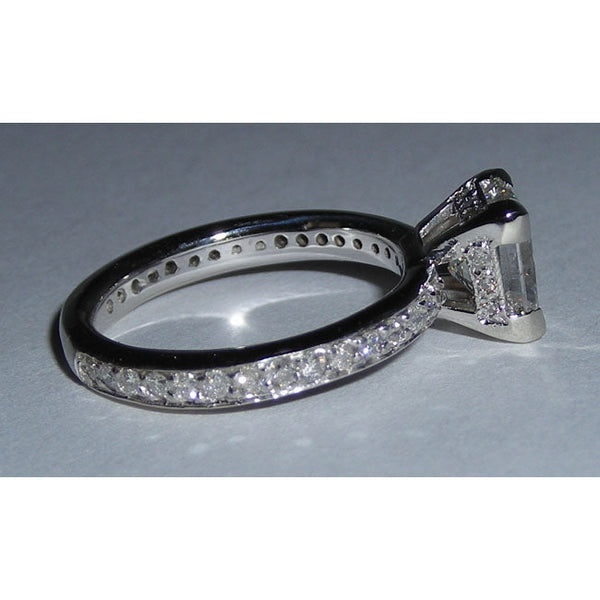 Real Diamond Fancy Engagement Ring Set White Gold 3.50 Carats