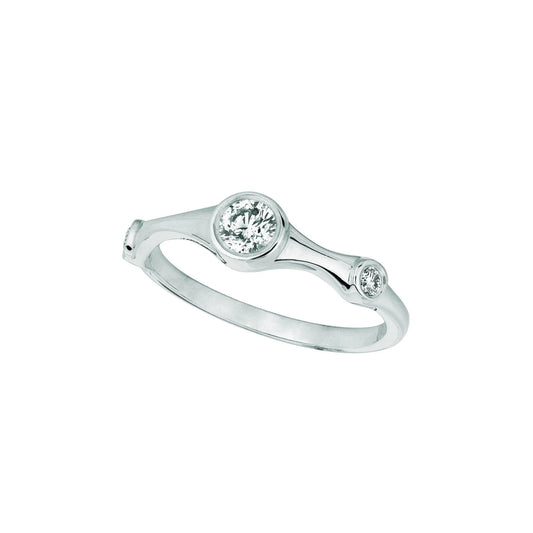 Real Diamond Fancy Ring 0.31 Carats 14K White Half Eternity Band