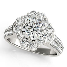 Real Diamond Flower Style Halo Engagement Ring 3 Carats Ladies Jewelry New
