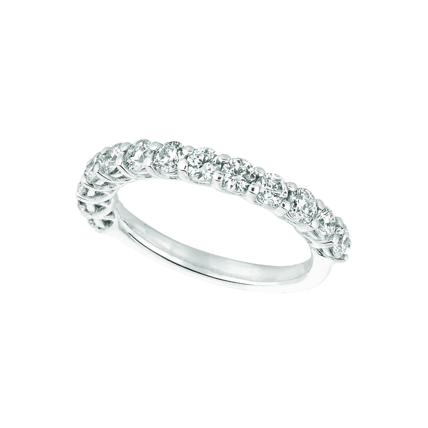 Real Diamond Half Eternity Band 1.33 Carats 14K White Gold New