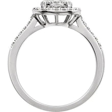 Real Diamond Halo Cathedral Setting Engagement Ring Ladies Jewelry