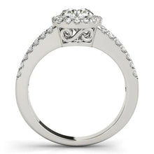 Real Diamond Halo Double Row Engagement Fancy Ring 1.60 Carat WG 14K