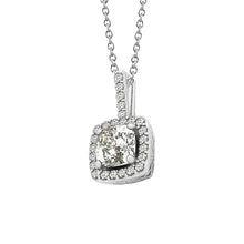 Real Diamond Halo Pendant Necklace Without Chain 1.25 Carats White Gold 14K