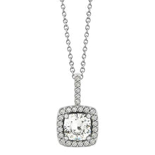 Real Diamond Halo Pendant Necklace Without Chain 1.25 Carats White Gold 14K