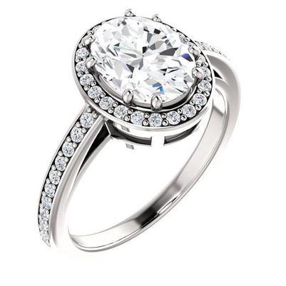 Real Diamond Halo Ring 3.70 Carats Oval Women Jewelry