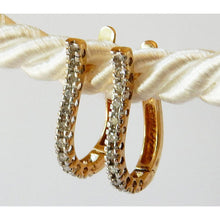 Real Diamond Hoop Earrings Round 0.5 Carats G/H Si Two Tone Finish